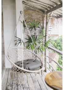 H&auml;ngesessel Garden Pleasure "BARBUDA, TOPSELLER", wei&szlig;, B:80cm H:125cm T:60cm, Bezug: 65% Baumwolle, 35% Polyester, Sessel, H&auml;ngesessel, BxTxH: 80x60x125 cm, mit Kissen, Topseller