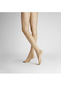 Kniestr&uuml;mpfe Hudson "SIMPLY 20 2-PACK", Herren, Gr. 35-38, teint, Obermaterial: 83% Polyamid, 17% Elasthan, normal, Socken Kniestr&uuml;mpfe, transparente verst&auml;rkte Spitze, Komfortbund