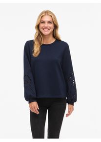 Sweatshirt Vila "VISANDY L/S DETAIL SWEAT TOP - NOOS", Damen, Gr. XL, navy blazer, Sweatware, Obermaterial: 50% Viskose, 44% Polyester, 6% Elasthan, unifarben, regular fit normal, Rundhals, Sweatshirts Sweatshirt, Viskosemischung, regular fit