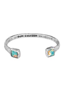 Armkette HAZE & GLORY "Armband T&uuml;rkis Kupfer Edelstein Armreif - Sun Chaser" Gr. 200, silber, Armb&auml;nder, Herren, 200, Silber 925 (Sterlingsilber), Armkette