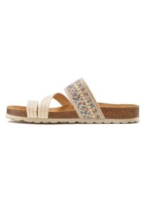 Lascana Dames slippers in beige ,maat 40, Witt, 50% Kunststof, 50% Textiel