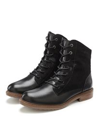 Stiefelette Lascana "Boots, Lederschuhe", Damen, Gr. 42, Schafsleder, schwarz, Obermaterial: 100% Rindsleder. Decksohle: 100% Schafsleder. Futter: 100% Schafsleder. Laufsohle: 100% Synthetik, unifarben, Basic, Schuhe Stiefelette, aus Leder