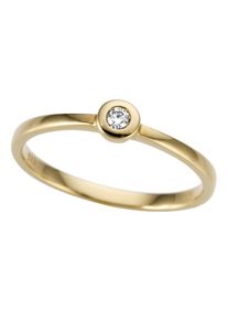 Goldring Firetti "Schmuck Geschenk Gold 333 Damenring Verlobungsring Goldring Solit&auml;r" Gr. 19, gold (gelbgoldfarben, wei&szlig;), Fingerringe, Damen, 19, 0,05 P2 = erkennbare Einschl&uuml;sse, Diamanten Gelbgold 333, Diamanten, Gelbgold 333, Goldring, mit Brillant