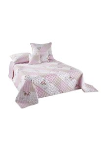 bonprix Cuvertură cu trandafiri, roz, pat simplu cu spetează 140/210 cm