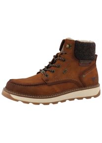 Winterstiefelette Mustang Shoes "Elio", Herren, Gr. 50, braun (cognac), Lederimitat, Textil, used, Schuhe Winterstiefelette, Schn&uuml;rstiefelette, Winterstiefelette mit Warmfutter