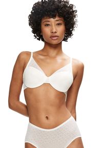 Halbschalen-BH Triumph "Signature Sheer", Damen, Gr. 90, Cup C, wei&szlig; (ecru wei&szlig;), T&uuml;ll, Obermaterial: 44% Polyester, 29% Polyamid, 27% Elasthan, unifarben, BHs Halbschalen-BH, Monogramm-T&uuml;ll, gepolsterte Cups, Spitzen-Details, weich, T&uuml;ll