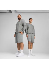 Trainingsshorts Puma "ESS NO 1 LOGO SHORTS 10", Herren, Gr. L, N-Gr, grau (medium gray heather), Sweatware, Obermaterial: 68% Baumwolle, 32% Polyester, unifarben, regular fit ca. Mitte Knie, Hosen Trainingsshorts, mit Eingrifftaschen, Regular Fit