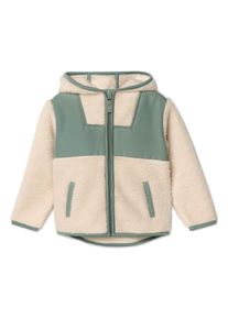 Tchibo - Pluszowa rozpinana bluza - mężczyzna - rozmiar 110/116 - kolor: zielony/beżowy