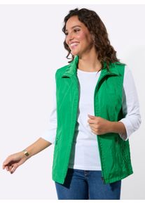 Dames Gilet met flatteuze rimpeling in grasgroen ,maat 40, WITT, 100% Polyester