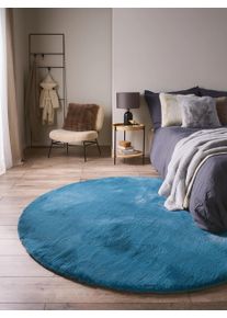 benuta nest Dywan z sztucznego futra Dave benzyna &oslash; 180 cm okrągły0000 Poliester Jednolity