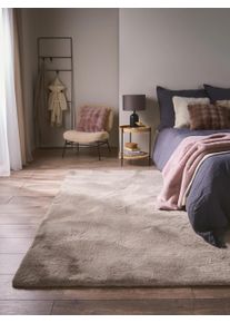 benuta nest Dywan z sztucznego futra Dave szarobrązowy 120x170 cm0000 Poliester Jednolity