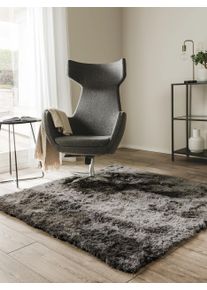 benuta Nest Shaggy Rug Whisper Grey 150x150 cm - Shag Pile Rugs