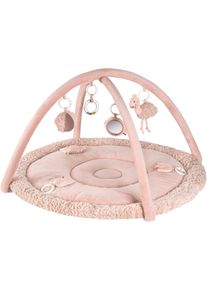 babyFEHN Spielbogen FEHN "Lazy, Crazy & Pink, Flamingo, 3-D-Activity-Decke", rosa (rose), Spielb&ouml;gen, Baby, Flauschstoff, Pl&uuml;sch, Polyester, Softvelours, Spielbogen, mit 5 abnehmbaren Spielzeugen