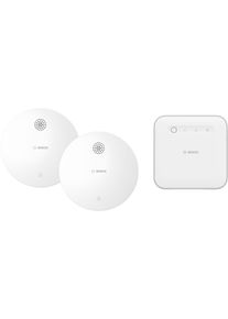 Bosch Rauchmelder "Smart Home Starterset mit 1 Controller II und 2 Rauchwarnmeldern", wei&szlig;, B:11cm H:3,7cm T:11cm, Gefahrenmelder, Rauchmelder