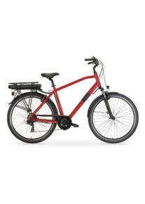 E-Bike MBM "Elektro-Citybike RHEA MAN 28 Zoll, rot", rot (beige), Elektrofahrr&auml;der, E-Bike
