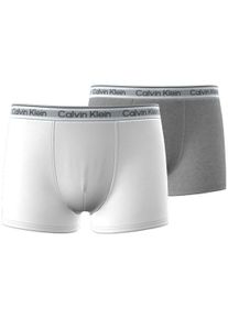 Trunk "2PK TRUNK", M&auml;dchen, Gr. 164/170, 2 Stk., grau, wei&szlig;, Jersey, Obermaterial: 95% Baumwolle, 5% Elasthan, Calvin Klein Underwear, k&ouml;rpernah, Unterhosen Trunk, mit Logobund