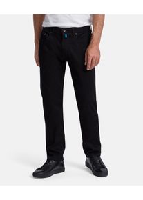 Tapered-fit-Jeans Pierre Cardin "Lyon Tapered", Herren, Gr. 34, L&auml;nge 32, schwarz (schwarz schwarz raw), Web, Obermaterial: 70% Baumwolle, 24% Lyocell, 4% Polyester, 2% Elasthan, lang, Jeans Tapered-fit-Jeans