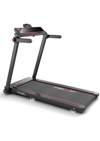 Laufband Christopeit Sport "TM 750 S (mit/ohne Pulsgurt)" Gr. 1, schwarz (schwarz, rot), Laufb&auml;nder, ohne Pulsgurt, Laufband, bis max. 16 km/h, klappbar, 130 kg max. Benutzergewicht, B:81cm H:124cm L:143cm