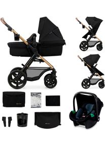 Kombi-Kinderwagen Kinderkraft "MOOV 2 3IN1", Baby, schwarz (pure schwarz), Stahl, Kinderwagen Kombi-Kinderwagen, mit EVA-R&auml;dern