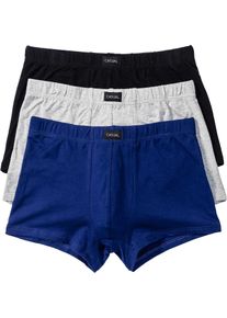 Boxershorts med bomull (3-pack) - bl&aring; - storlek 7 (XL) - bonprix