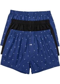 Ledigt skurna jerseyboxershorts (3-pack) - bl&aring; - storlek 5 (M) - bonprix