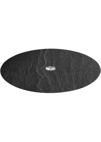 Leonardo, Servierplatte &raquo;TURN&laquo; 32,5 cm, schwarz Schieferoptic, drehbar, schwarz, Edelstahl, Glas,