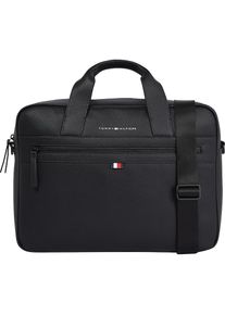 Tommy Hilfiger, Herren, Messenger Bag &raquo;ESSENTAIL&laquo; mit Laptoptasche, schwarz, B/H/T: 40 cm x 30 cm x 10 cm, Aus Lederimitat