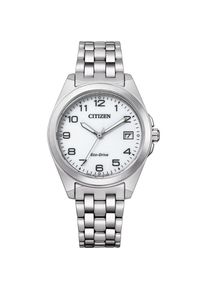 Citizen, Damen, Solaruhr Armbanduhr, Damenuhr, Edelstahlarmband, bis 10 bar wasserdicht, Datum, silberfarben, Schlichte Solaruhr f&uuml;r Damen