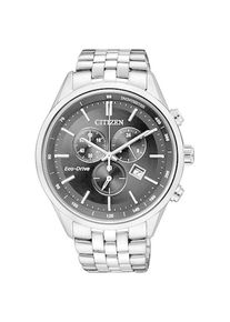 Citizen, Herren, Chronograph Armbanduhr, Herrenuhr, Solar, Stoppfunktion, Edelstahlarmband, silberfarben-schwarz, Stylischer Herrenchronograph