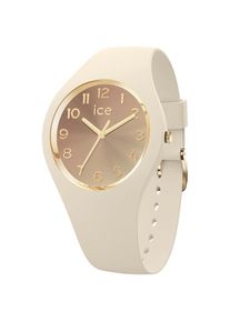 Ice Watch ice-watch, Damen, Quarzuhr &raquo;ICE sunset - S37 - 3H&laquo; Armbanduhr, Damenuhr, Silikonarmband, Wasserdicht bis 10 bar, analog, beige, Moderne Armbanduhr f&uuml;r