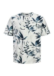 Jack & Jones Plus Jack & Jones Plus M&auml;n T-shirt 'JJHONOLULU' marinbl&aring; / vit Storlek 5XL