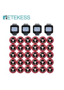 Retekess Hookah Restaurant Waiter Calling System 4 T128 Watch Receiver Pager 30 T117 Call Buttons Customer Service For Cafe Bar