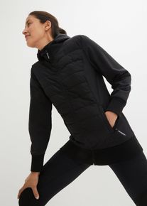 bonprix wasserabweisende hybrid Steppjacke mit Materialmix, schwarz, Gr.48, Winddichte &Uuml;bergangsjacke mit Rei&szlig;verschlusstaschen und softer Innenseite, bequem geschnitten
