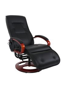 Relaxliege ARLES II, Relaxsessel Massagesessel, MIT Massage ~ Leder, schwarz