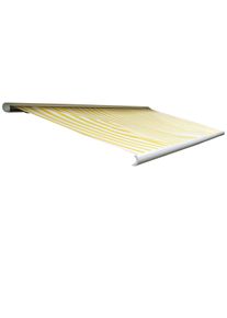 Elektrische Kassettenmarkise T123, Markise Vollkassette 4,5x3m ~ Acryl Gelb/Wei&szlig;