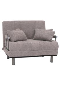 Schlafsessel HWC-K29, Klappsessel Schlafsofa G&auml;stebett, Liegefl&auml;che 190x100cm, Stoff Boucl&eacute; (500g/m&sup2;) ~ dunkelgrau