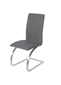 Einzelst&uuml;ck | 2er-Set Esszimmerstuhl Nord, Freischwinger Besucherstuhl K&uuml;chenstuhl, Textil grau