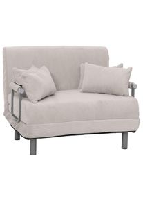 Schlafsessel HWC-K29, Klappsessel Schlafsofa G&auml;stebett, Liegefl&auml;che 190x100cm, Stoff Cord (330g/m&sup2;) ~ hellgrau