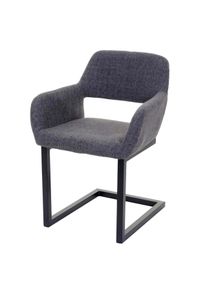 Esszimmerstuhl HWC-A50 II, Freischwinger Stuhl K&uuml;chenstuhl, Retro 50er Jahre Design ~ Stoff, grau