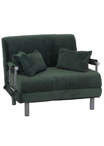 Schlafsessel HWC-K29, Klappsessel Schlafsofa G&auml;stebett, Liegefl&auml;che 190x100cm, Stoff Cord (330g/m&sup2;) ~ gr&uuml;n