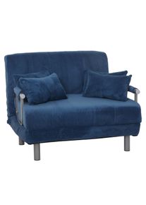 Schlafsessel HWC-K29, Klappsessel Schlafsofa G&auml;stebett, Liegefl&auml;che 190x100cm, Stoff Cord (330g/m&sup2;) ~ blau