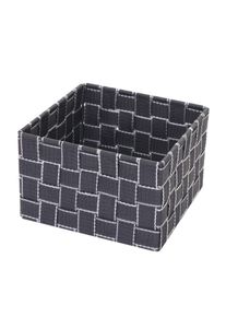 4er-Set Aufbewahrungskorb HWC-C37, Dekokorb Korb K&ouml;rbchen Aufbewahrung Regalkorb Deko 12x19x19cm ~ dunkelgrau