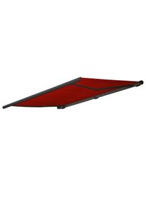 Elektrische Kassettenmarkise T122, Markise Vollkassette 4x3m ~ Polyester bordeaux-rot, Rahmen anthrazit