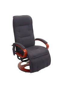 Relaxliege ARLES II, Relaxsessel Massagesessel, MIT Massage Stoff/Textil ~ dunkelgrau