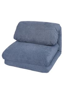 Schlafsessel HWC-E68, Schlafsofa Funktionssessel Klappsessel Relaxsessel, Stoff/Textil ~ hellblau