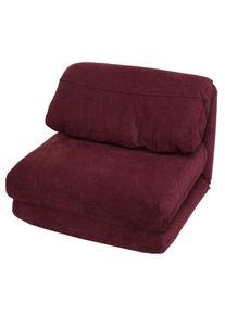 Schlafsessel HWC-E68, Schlafsofa Funktionssessel Klappsessel Relaxsessel, Stoff/Textil ~ bordeaux