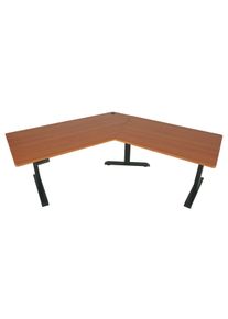 Schreibtisch HWC-D40, Computertisch, 120&deg; elektrisch h&ouml;henverstellbar ~ natur, schwarz