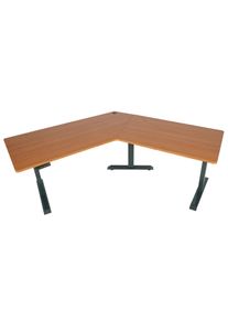 Schreibtisch HWC-D40, Computertisch, 120&deg; elektrisch h&ouml;henverstellbar ~ natur, anthrazit-grau
