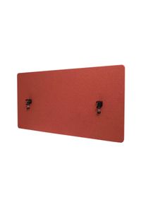 Akustik-Tischtrennwand HWC-G75, B&uuml;ro-Sichtschutz Schreibtisch Pinnwand, doppelwandig Stoff/Textil ~ 60x120cm braun