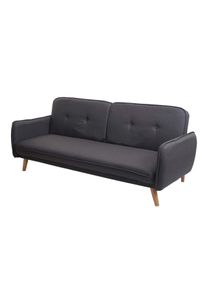 Schlafsofa HWC-J18, Couch Klappsofa G&auml;stebett Bettsofa, Schlaffunktion Stoff/Textil 185cm ~ anthrazit-grau